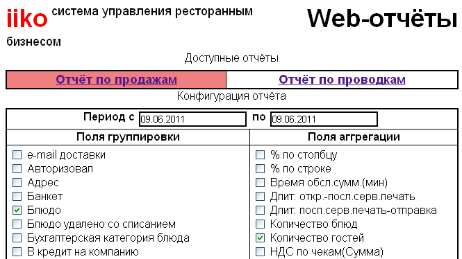 План счетов iiko